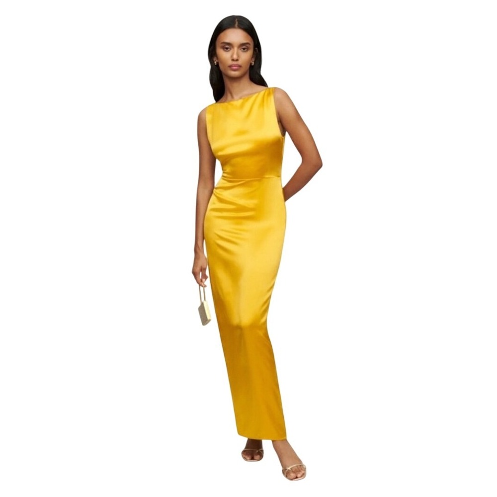 Reformation Silk Maxi Dress in Tumeric